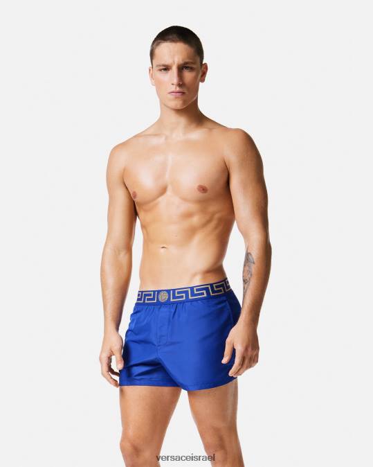גברים Versace כְּחוֹל מכנסי ים קצרים של greca תחתונים ובגדי חוף N8T21808
