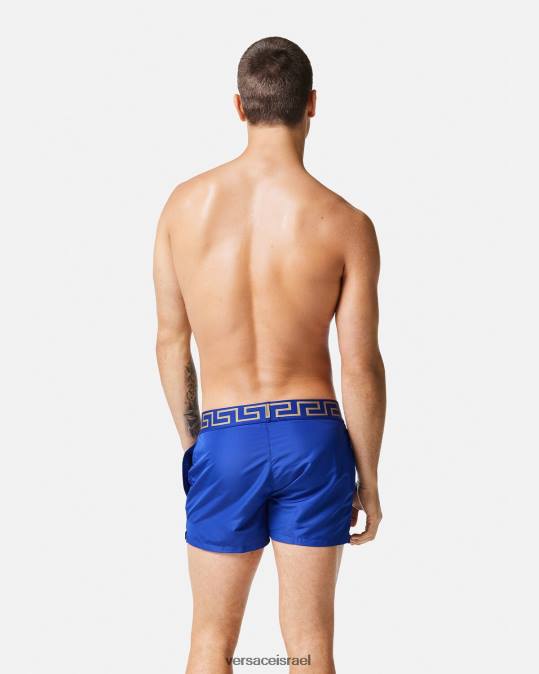 גברים Versace כְּחוֹל מכנסי ים קצרים של greca תחתונים ובגדי חוף N8T21808