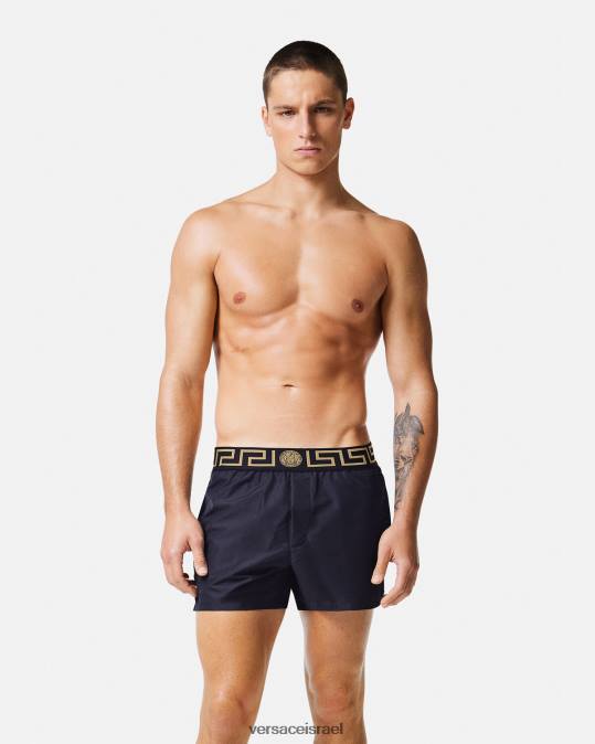 גברים Versace כְּחוֹל מכנסי ים קצרים של greca תחתונים ובגדי חוף N8T21809
