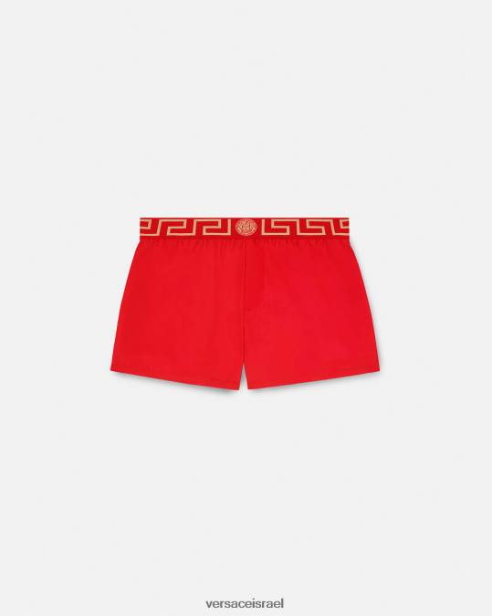 גברים Versace אָדוֹם מכנסי ים קצרים של greca תחתונים ובגדי חוף N8T21810