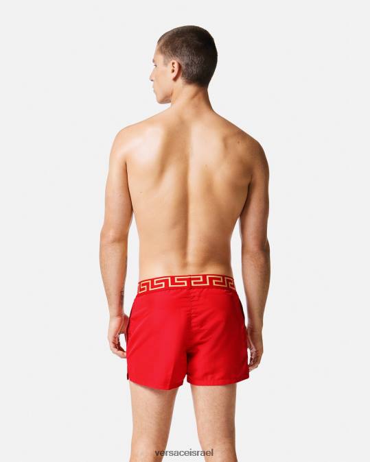 גברים Versace אָדוֹם מכנסי ים קצרים של greca תחתונים ובגדי חוף N8T21810
