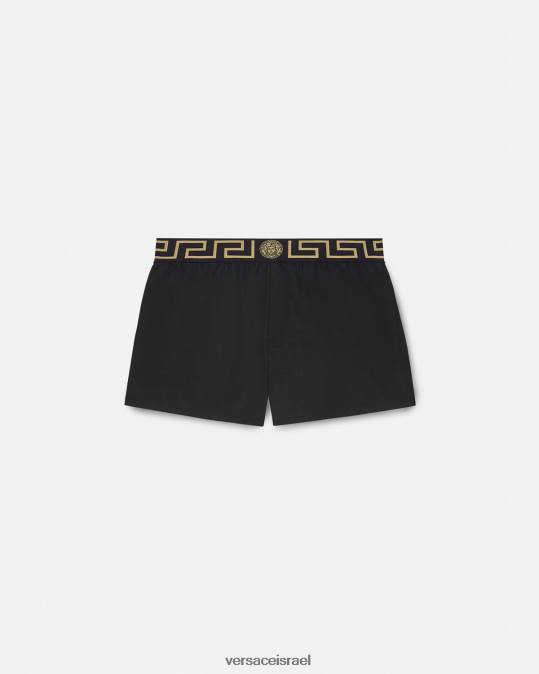 גברים Versace שָׁחוֹר מכנסי ים קצרים של greca תחתונים ובגדי חוף N8T21811
