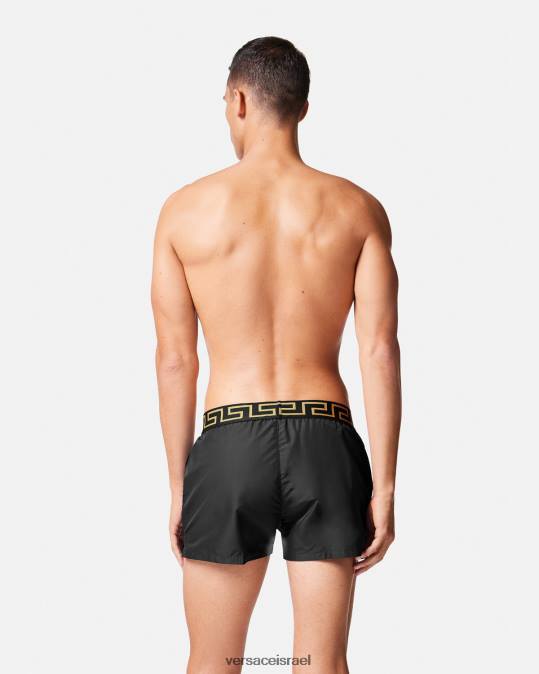 גברים Versace שָׁחוֹר מכנסי ים קצרים של greca תחתונים ובגדי חוף N8T21811