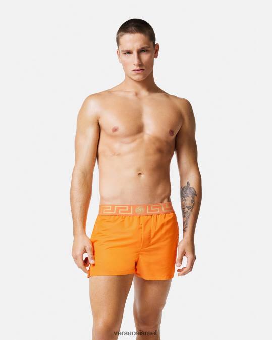 גברים Versace תפוז מכנסי ים קצרים של greca תחתונים ובגדי חוף N8T21812