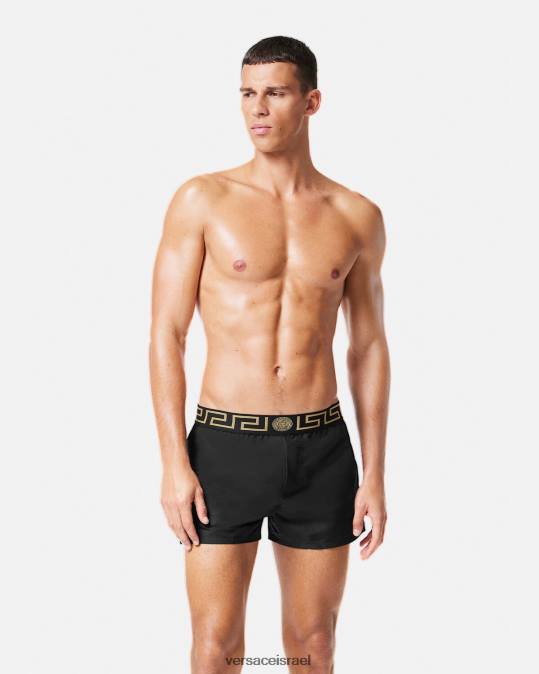 גברים Versace שָׁחוֹר מכנסי ים קצרים של greca תחתונים ובגדי חוף N8T21813