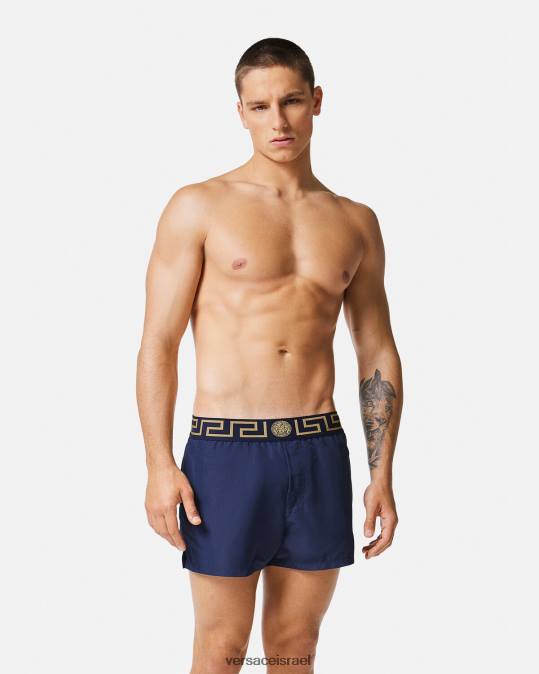 גברים Versace כְּחוֹל מכנסי ים קצרים של greca תחתונים ובגדי חוף N8T21814