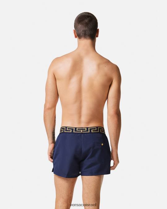 גברים Versace כְּחוֹל מכנסי ים קצרים של greca תחתונים ובגדי חוף N8T21814
