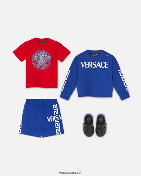 יְלָדִים Versace כְּחוֹל מכנסי תינוקות עם לוגו greca הַלבָּשָׁה N8T21889