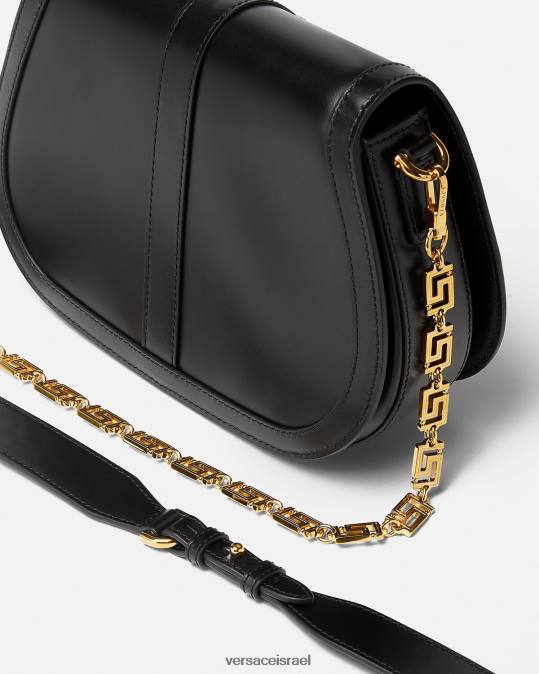 נשים Versace שָׁחוֹר תיק כתף גדול של אלת greca תיקים N8T2254