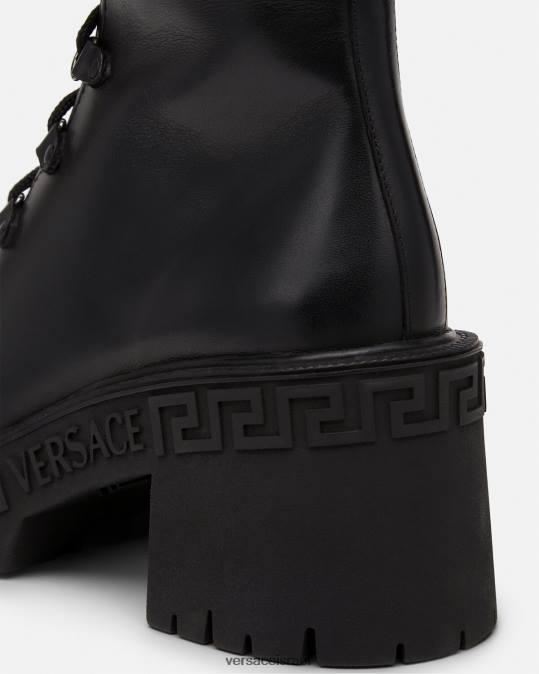 נשים Versace שָׁחוֹר מגפי קרב של פלטפורמת greca נַעַל N8T2480