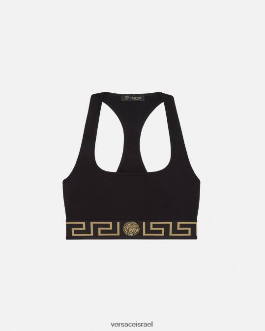 נשים Versace שָׁחוֹר חזיית ספורט greca border תחתונים ובגדי חוף N8T21036