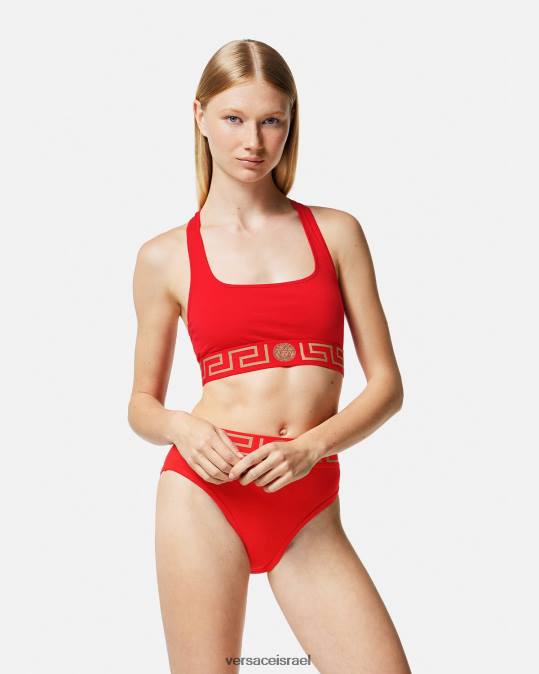 נשים Versace אָדוֹם חזיית ספורט greca border תחתונים ובגדי חוף N8T21037