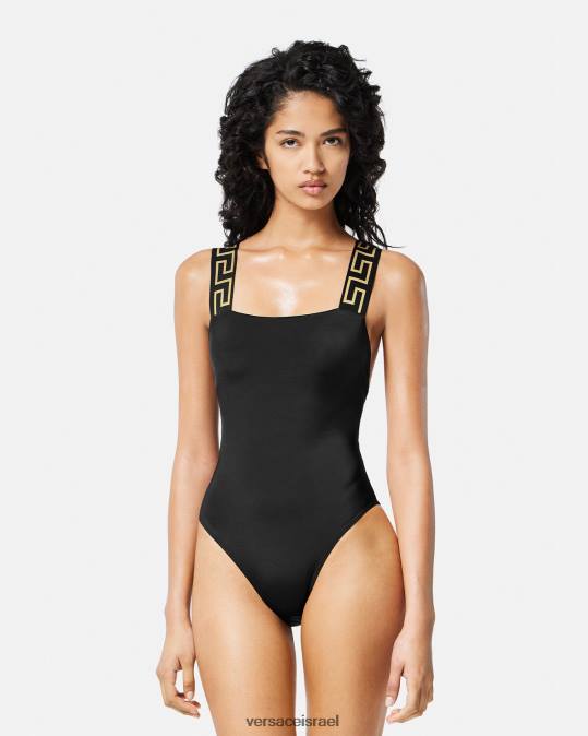 נשים Versace שָׁחוֹר בגד ים greca border מחלק אחד תחתונים ובגדי חוף N8T21160