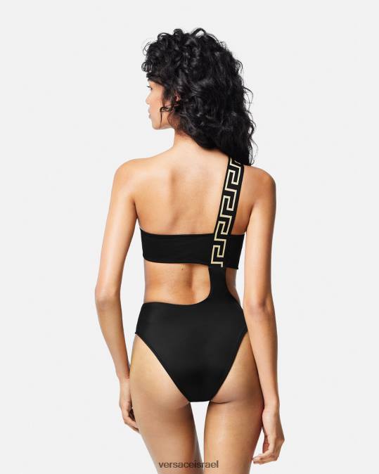 נשים Versace שָׁחוֹר בגד ים greca border מחלק אחד תחתונים ובגדי חוף N8T21161