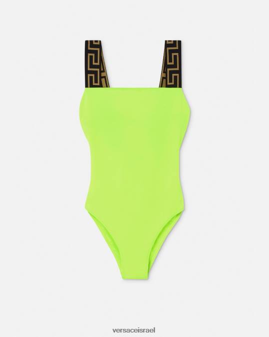נשים Versace ליים בגד ים greca border מחלק אחד תחתונים ובגדי חוף N8T21179