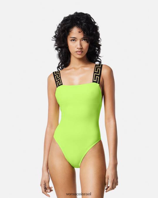 נשים Versace ליים בגד ים greca border מחלק אחד תחתונים ובגדי חוף N8T21179