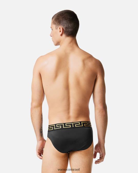 גברים Versace שָׁחוֹר תחתוני שחייה greca border תחתונים ובגדי חוף N8T21815