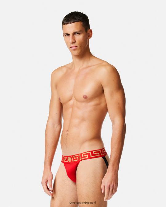 גברים Versace אָדוֹם greca border jockstrap תחתונים ובגדי חוף N8T21775