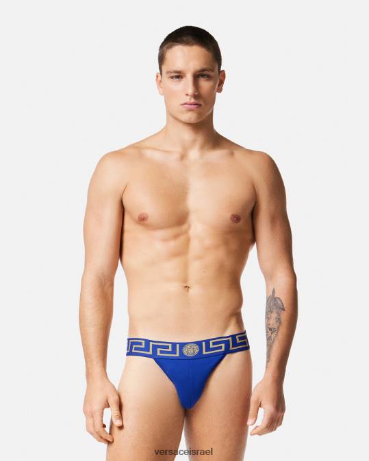 גברים Versace כְּחוֹל greca border jockstrap תחתונים ובגדי חוף N8T21777