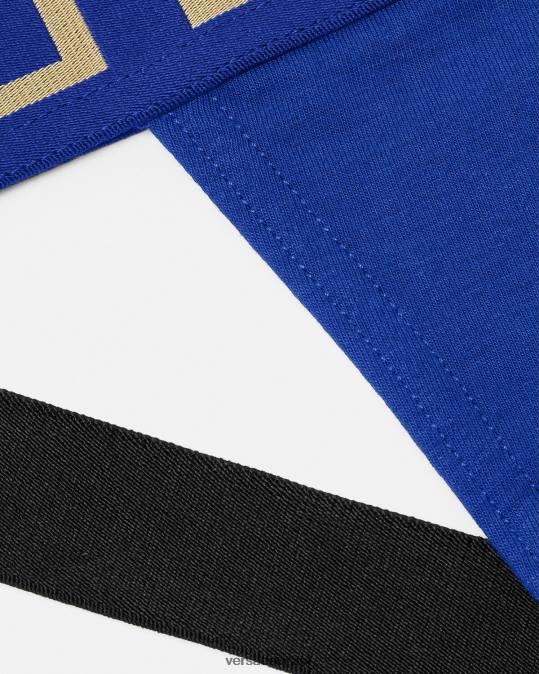 גברים Versace כְּחוֹל greca border jockstrap תחתונים ובגדי חוף N8T21777