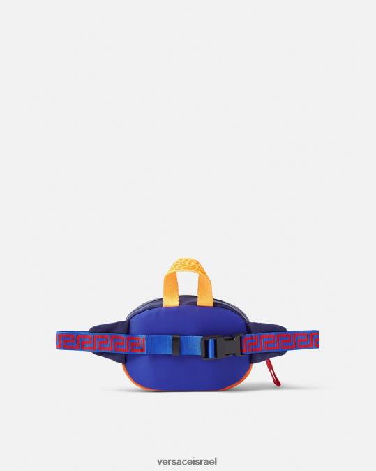 יְלָדִים Versace שחור וכחול תיק חגורת greca upcycle תיקים N8T22075