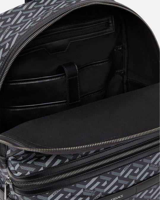 גברים Versace שחור ואפור תיק גב חתימה של la greca תיקים N8T21487
