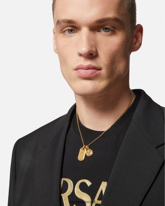 גברים Versace זהב שרשרת תג la greca אביזרים N8T21688
