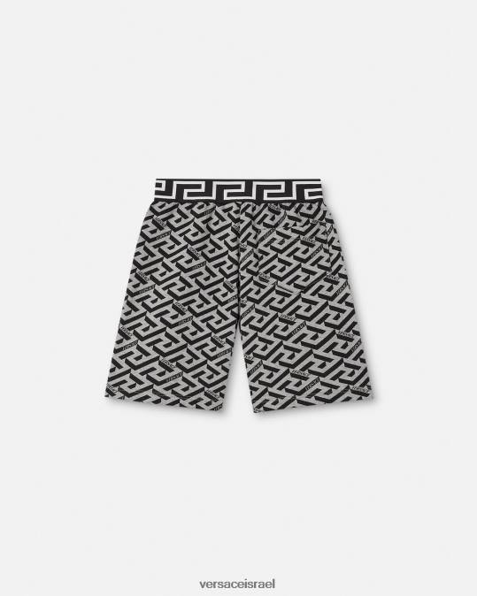 יְלָדִים Versace אפור & הדפס מכנסי זיעה קצרים של la greca הַלבָּשָׁה N8T22116