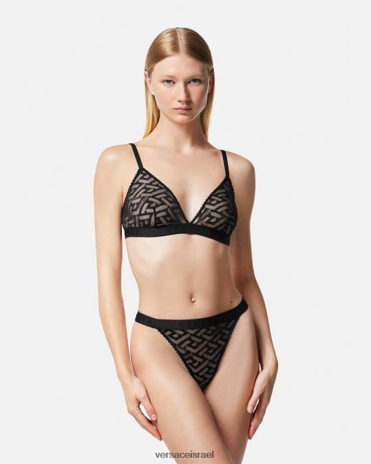 נשים Versace שָׁחוֹר חוטיני la greca tulle תחתונים ובגדי חוף N8T21074