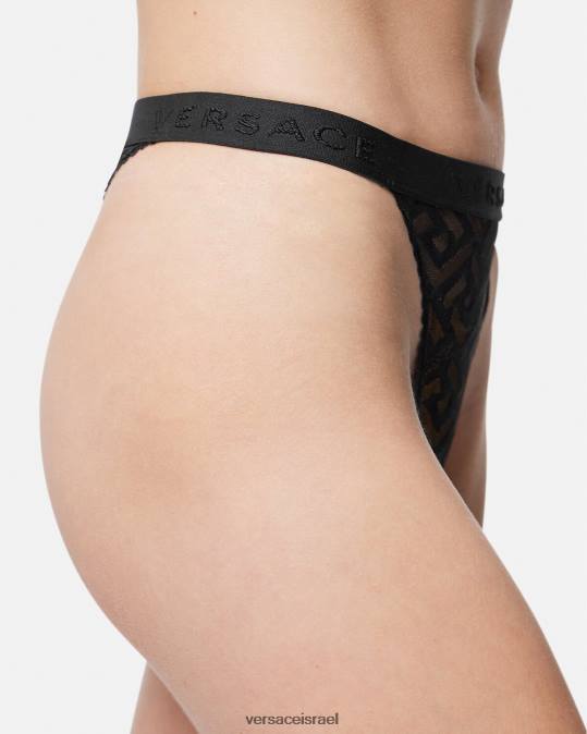 נשים Versace שָׁחוֹר חוטיני la greca tulle תחתונים ובגדי חוף N8T21074