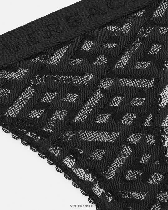 נשים Versace שָׁחוֹר חוטיני la greca tulle תחתונים ובגדי חוף N8T21074