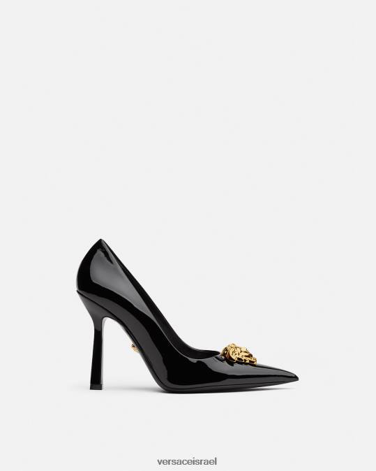 נשים Versace שָׁחוֹר משאבות מעור פטנט של la medusa נַעַל N8T2488