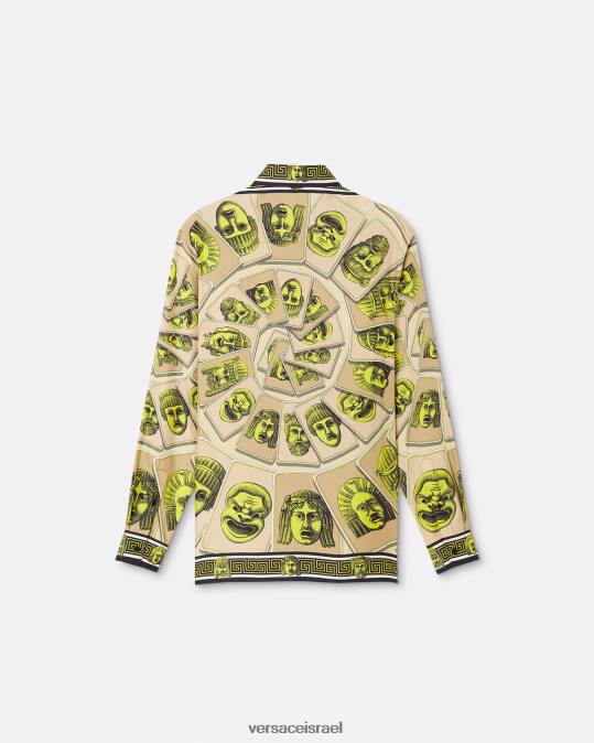 גברים Versace הדפס חולצת משי le maschere הַלבָּשָׁה N8T21306