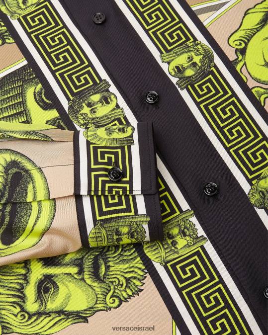 גברים Versace הדפס חולצת משי le maschere הַלבָּשָׁה N8T21306