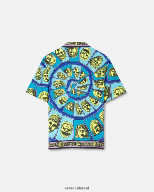 גברים Versace הדפס חולצה בתערובת כותנה le maschere הַלבָּשָׁה N8T21309