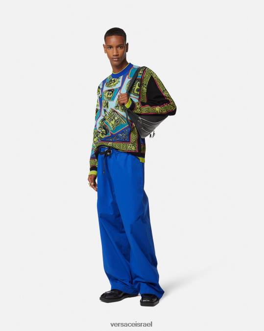 גברים Versace הדפס סוודר ג'קארד le maschere הַלבָּשָׁה N8T21335