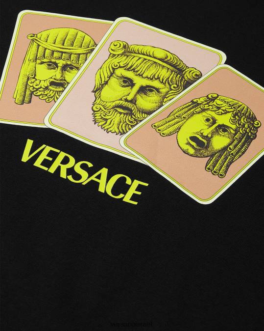 גברים Versace שָׁחוֹר חולצת טריקו של le maschere הַלבָּשָׁה N8T21382