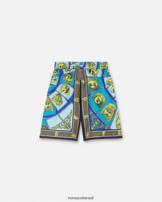 יְלָדִים Versace הדפס מכנסי משי קצרים le maschere הַלבָּשָׁה N8T22122
