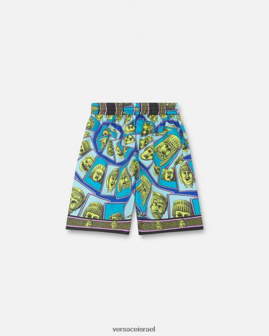 יְלָדִים Versace הדפס מכנסי משי קצרים le maschere הַלבָּשָׁה N8T22122
