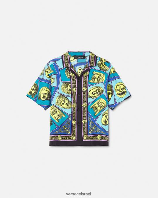 יְלָדִים Versace הדפס חולצת משי le maschere הַלבָּשָׁה N8T22123