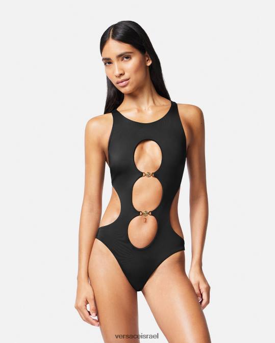 נשים Versace שָׁחוֹר בגד ים מחלק אחד של medusa '95 תחתונים ובגדי חוף N8T21148