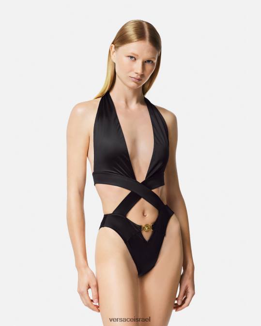 נשים Versace שָׁחוֹר בגד ים מחלק אחד של medusa '95 תחתונים ובגדי חוף N8T21149