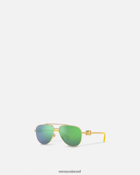 יְלָדִים Versace זהב וירוק משקפי שמש של medusa aviator אביזרים N8T22059