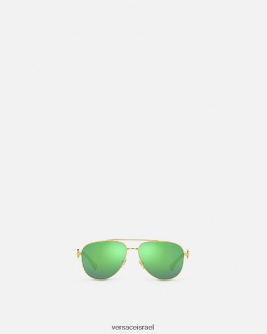 יְלָדִים Versace זהב וירוק משקפי שמש של medusa aviator אביזרים N8T22059