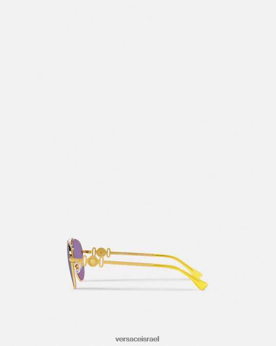 יְלָדִים Versace זהב וירוק משקפי שמש של medusa aviator אביזרים N8T22059