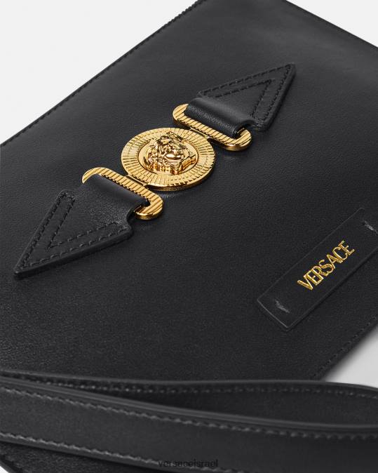 גברים Versace שָׁחוֹר תיק פאוץ' קטן של medusa biggie תיקים N8T21463