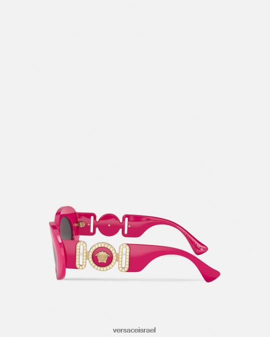 נשים Versace ורוד פוקסיה משקפי שמש סגלגלים של medusa biggie אביזרים N8T2633