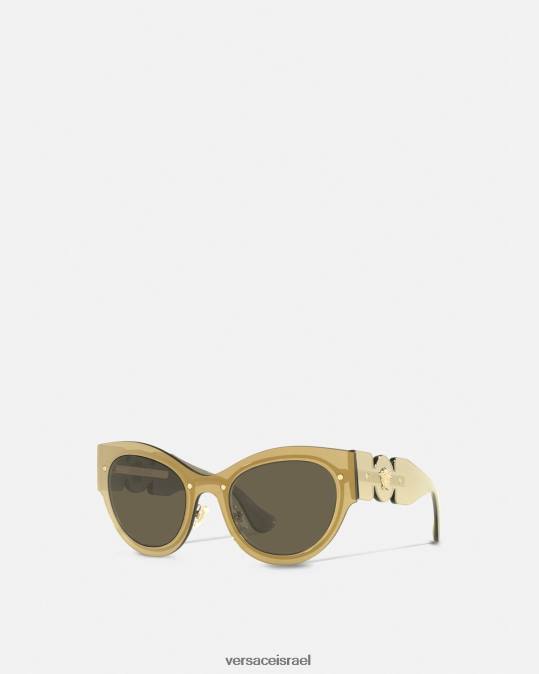 נשים Versace זהב משקפי שמש מסוג medusa biggie cat-eye אביזרים N8T2702