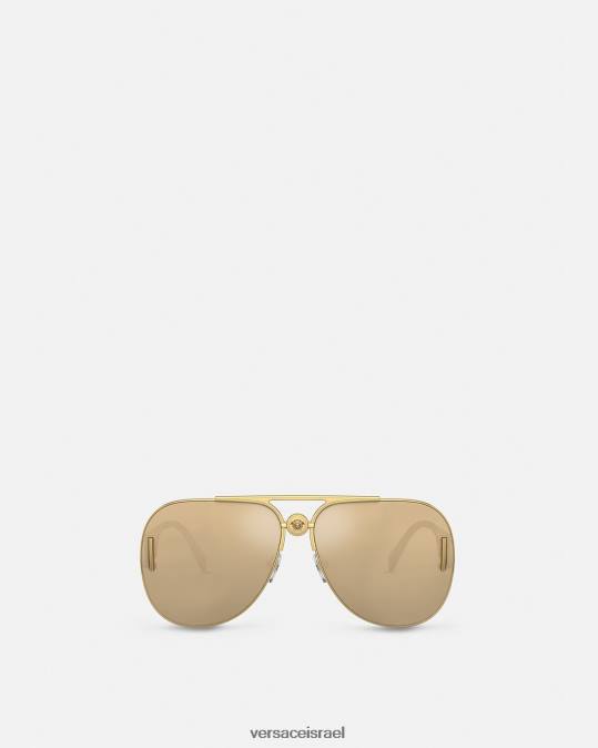 נשים Versace זהב משקפי שמש של medusa biggie pilot אביזרים N8T2595