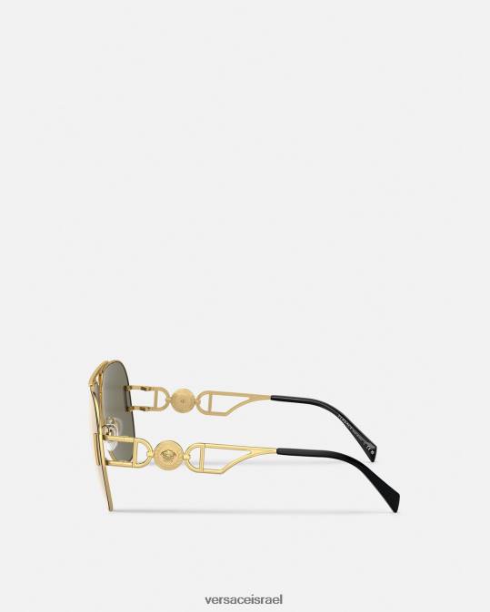 נשים Versace זהב משקפי שמש של medusa biggie pilot אביזרים N8T2595